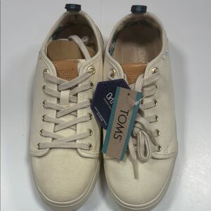 TOMS Cream Canvas Sneakers